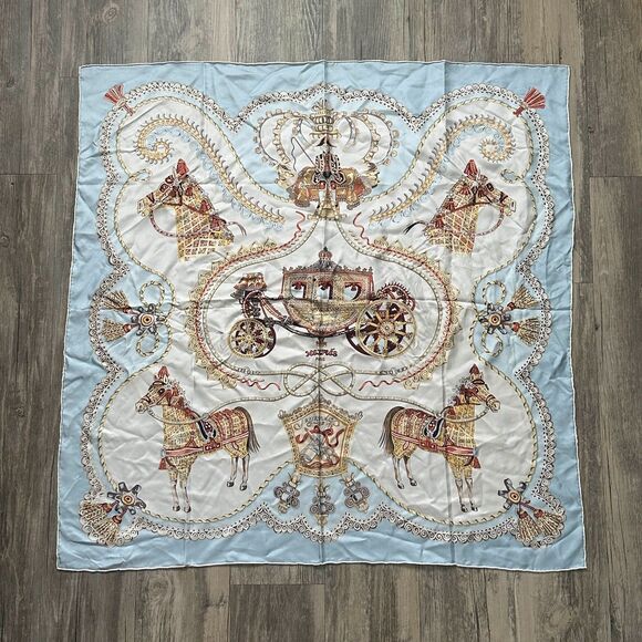 Vintage Hermes Paris Paperoles Silk Scarf Authentic